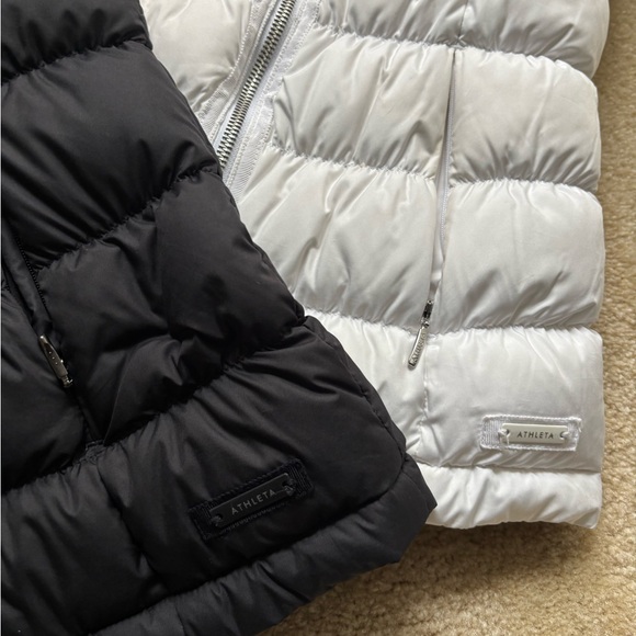 Athleta Black & White Puffer Vests - Picture 4 of 8
